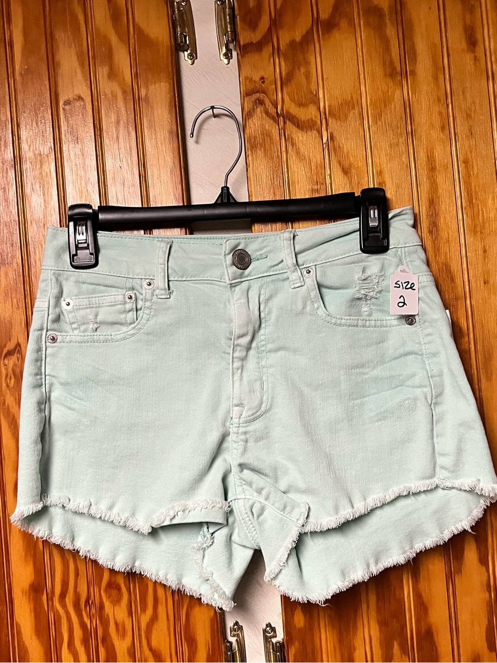 American Eagle Outfitters Light Mint Green Denim Shorts size 2